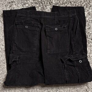 Classic Black Corduroy Cargo Pants